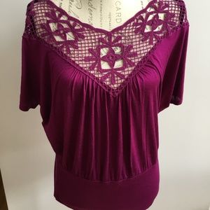 Rue 21 lace short sleeve dolman top